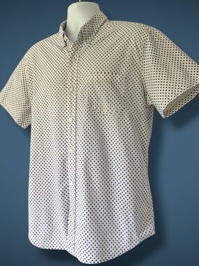J.Crew Mens XL Short Sleeve Button Down Shirt White Blue Red Micro Floral